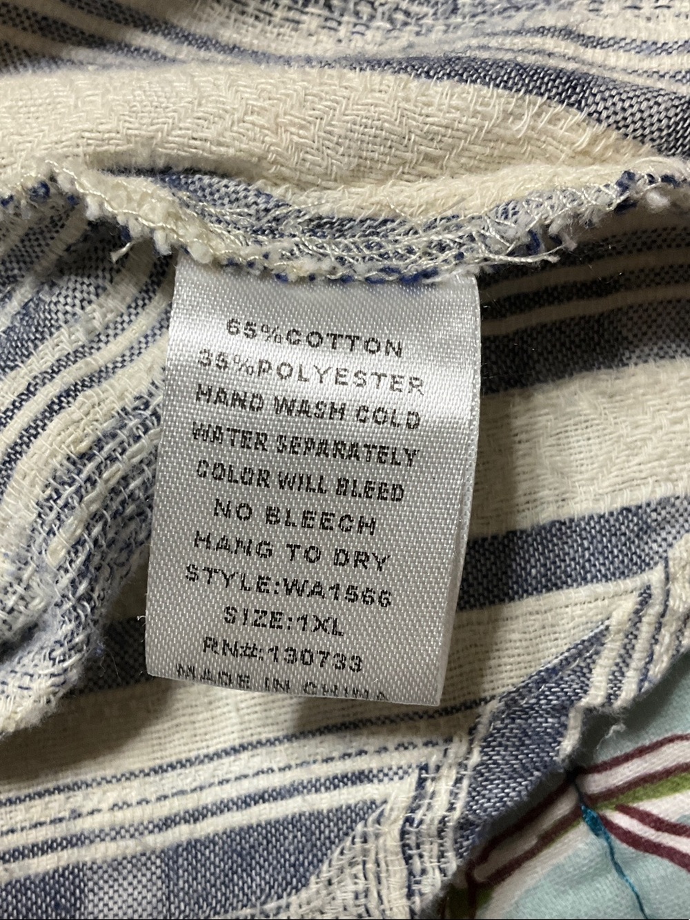 Umgee Blue and White Striped Tunic with Lace Yoke - Picture 8 of 10